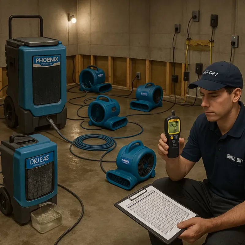 Structural Drying and Dehumidification process in Gurabo, PR